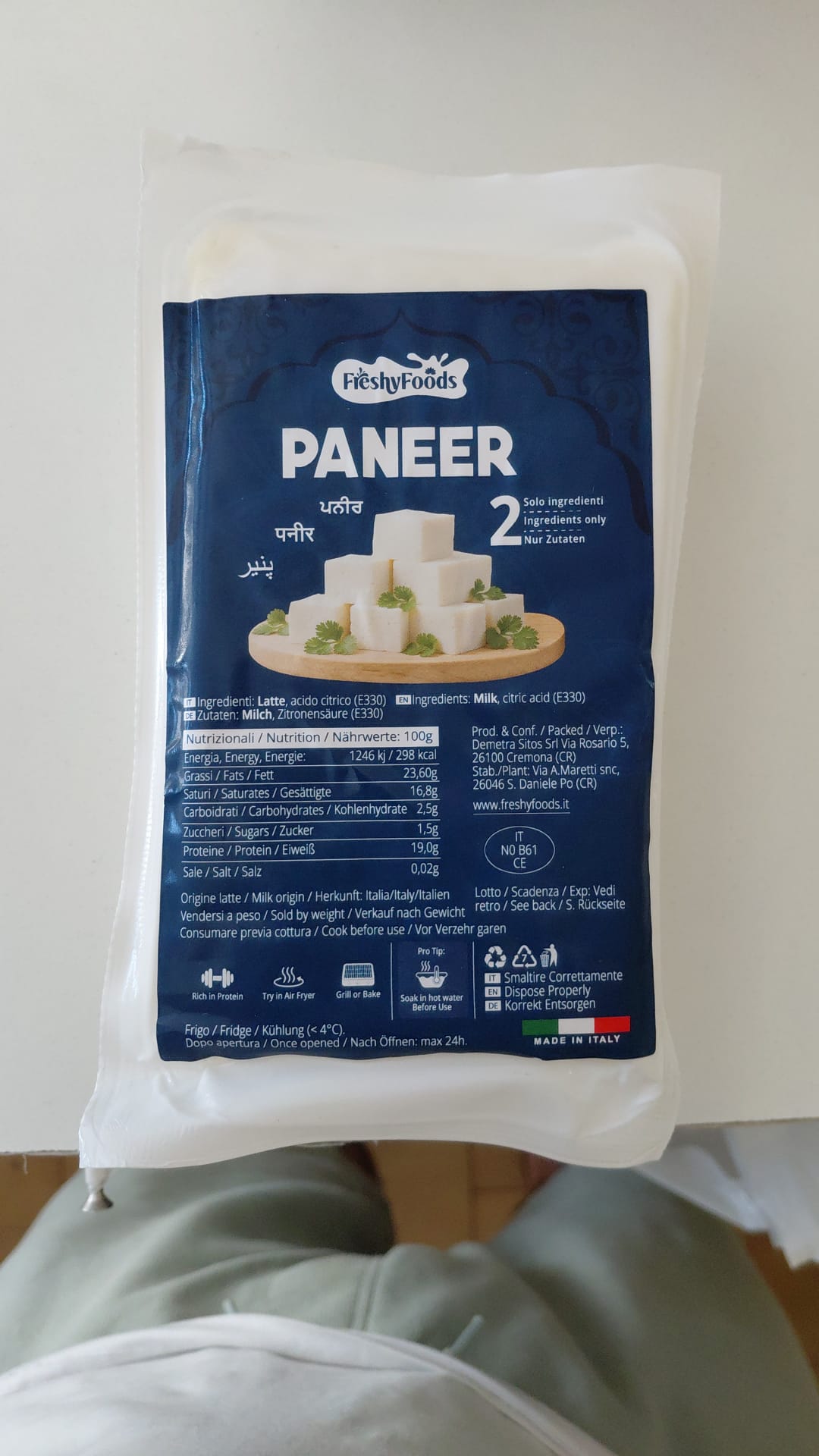 FreshyFoods Paneer Formaggio Indiano