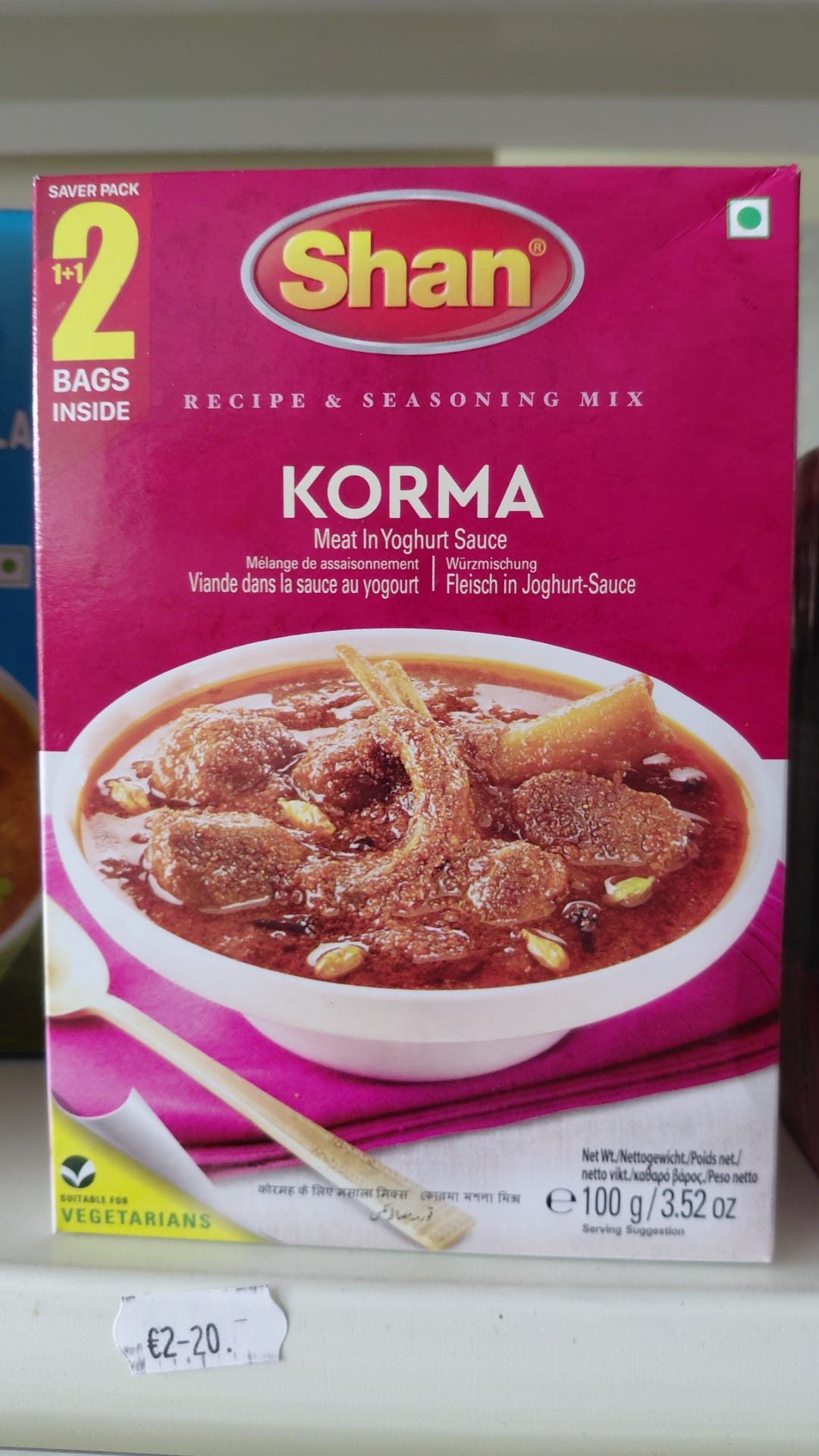Shan Korma Mix di Spezie per Carne in Salsa di Yogurt 100g