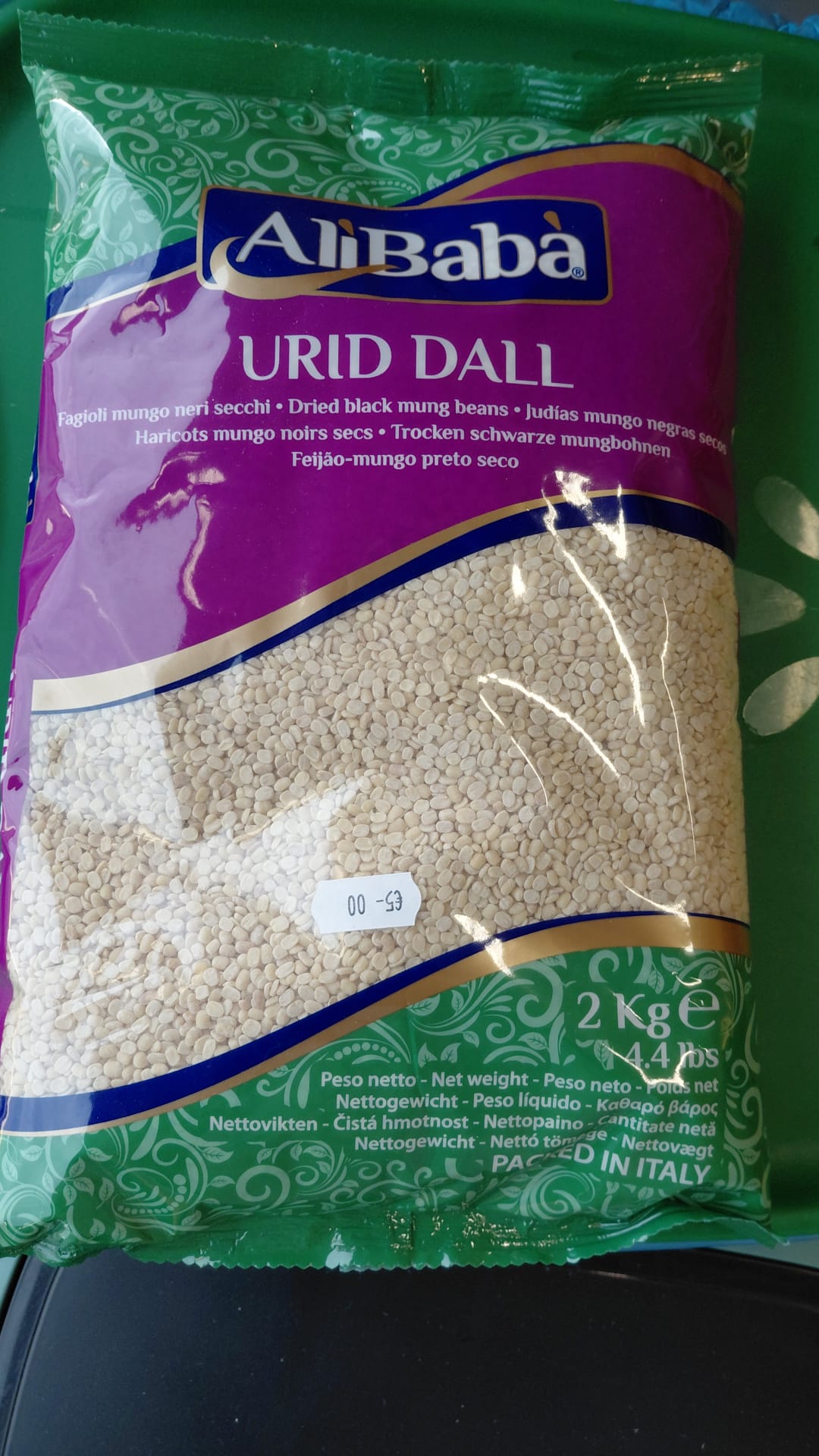 AliBabà Urid Dall Fagioli Mungo Neri Secchi 2kg