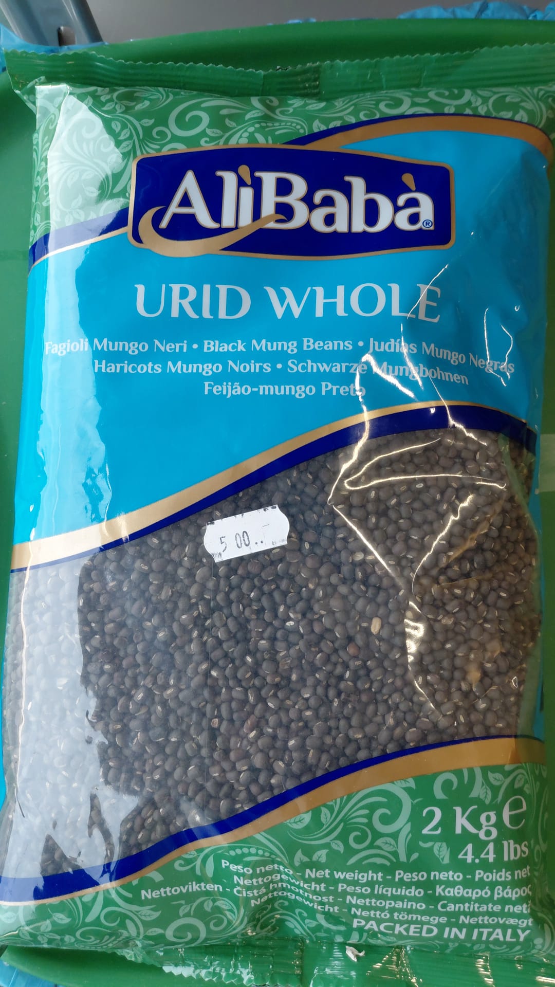 AliBabà Urid Whole Fagioli Mungo Neri Interi 2kg