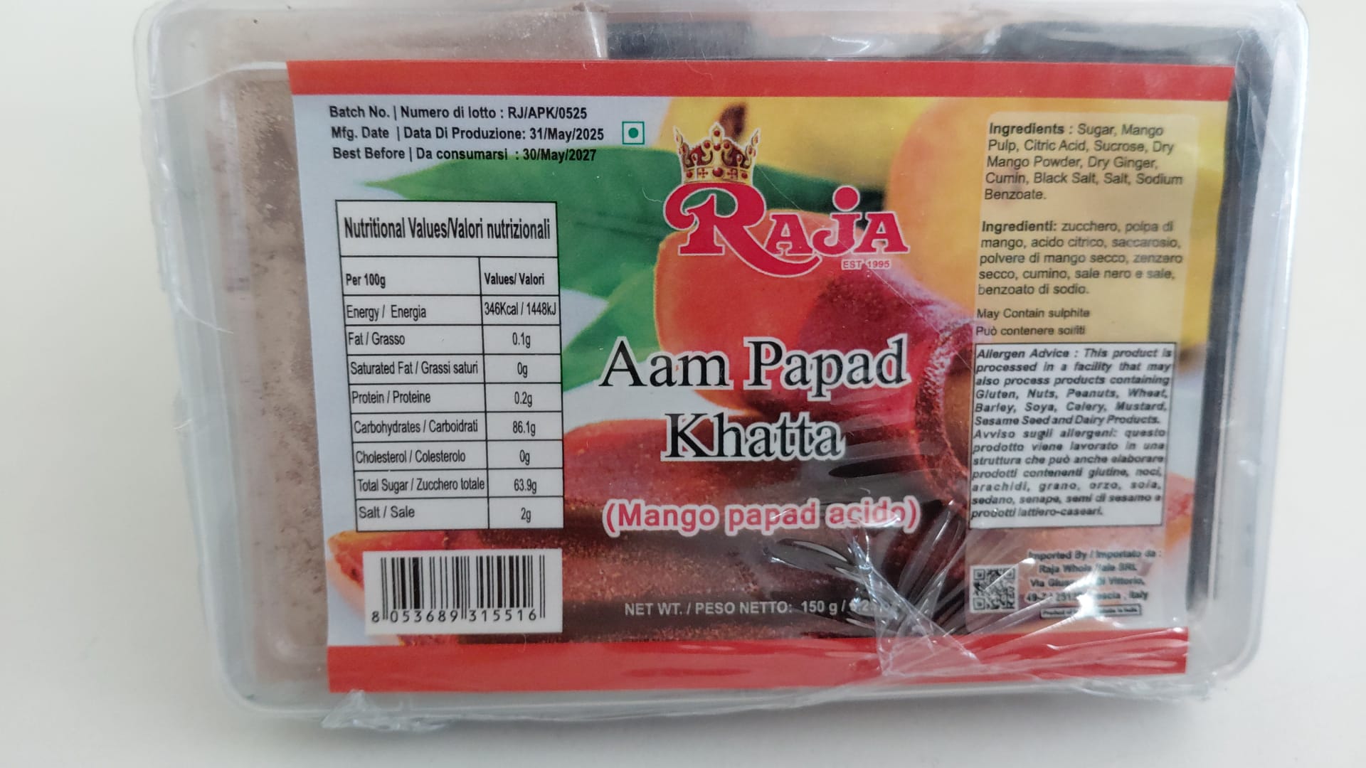 Raja Aam Papad Khatta Mango Papad Acido 150g